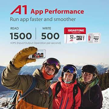 GIGASTONE 32GB Micro SD Card 5-Pack, MicroSDHC Memory Cards for Security Cameras, Wyze Cam, Roku, Full HD Video Recording, UHS-I U1 A1 Class 10, up to 90MB/s, with Adapter