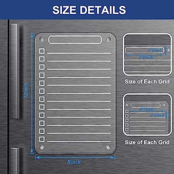 Acrylic Magnetic Dry Erase Board Set for Fridge 12x8