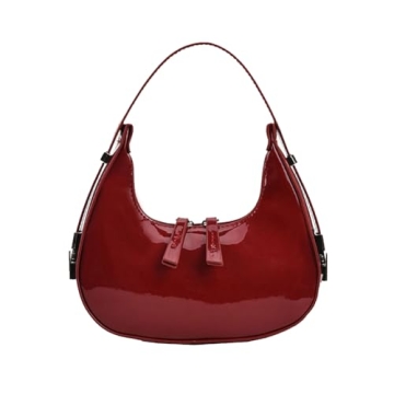 JYG Retro Crescent Shoulder Bag for Women - Y2K Fashion Clutch in Red