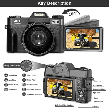VETEK 4K Digital Camera for Beginners and Vloggers