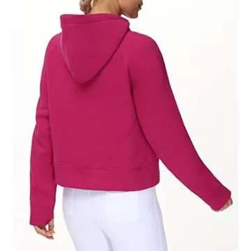 THE GYM PEOPLE Women’s Hoodies Half Zip Long Sleeve Fleece Crop Pullover Sweatshirts with Pockets Thumb Hole