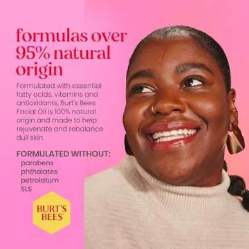 Burt's Bees Gua Sha Face Oil With Rosehip Seed Extract, Reduces Appearance of Fine Lines and Wrinkles, Use with Ice Roller & Facial Tools, Natural Origin Skin Care, 0.51 fl. oz.