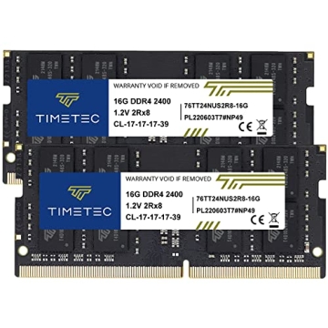 Timetec 32GB KIT(2x16GB) DDR4 2400MHz Non-ECC Laptop Memory Upgrade