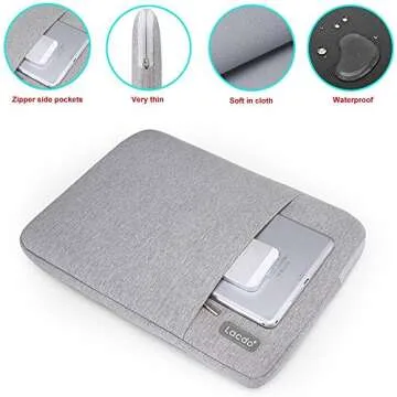 Lacdo Laptop Sleeve Case for 14 inch New MacBook Pro M4/M3/M2/M1 Chips Pro Max A3112 A3401 A3185 A2918 A2992 A2779 2024-2021, 13.8" Surface Laptop 7th, 13.5" Surface Laptop 6 5 4 3 Computer Bag, Grey