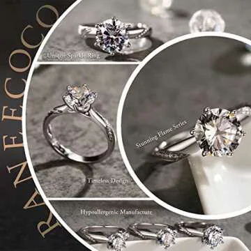 Stunning Flame 0.75ct Solitaire Engagement Ring White Gold Plated Sterling Silver Cubic Zirconia Wedding for Women | Excellent Cut, D Color, FL Clarity & Exquisite Polish| Size 6.5