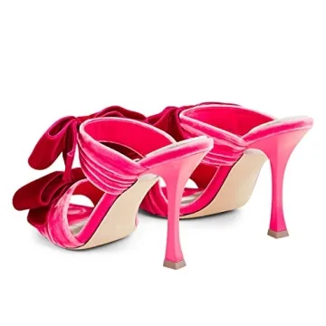 FSJ Sexy Two Bows Mules for Parties - Customizable Heels