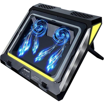 Gaming Laptop Cooling Pad, 4500RPM Laptop Cooling Pad with Turbo-Fans, USB Ports, Colorful Lights - ...