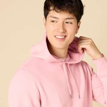 Amazon Essentials Men's Sweatshirt Hoodie, Pink, Medium, Big & Tall Options Available