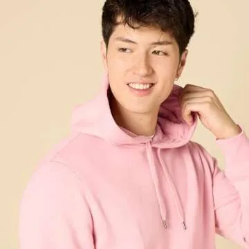 Amazon Essentials Men's Sweatshirt Hoodie, Pink, Medium, Big & Tall Options Available