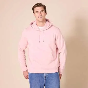 Amazon Essentials Men's Sweatshirt Hoodie, Pink, Medium, Big & Tall Options Available