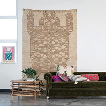 Creative Co-Op Boho Round Woven Rattan, Natural Coffee Table