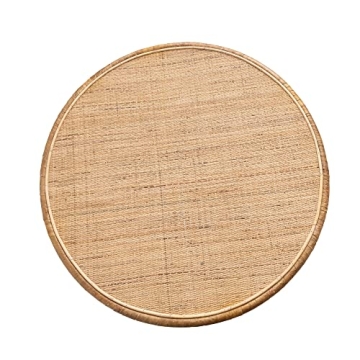 Creative Co-Op Boho Round Woven Rattan, Natural Coffee Table