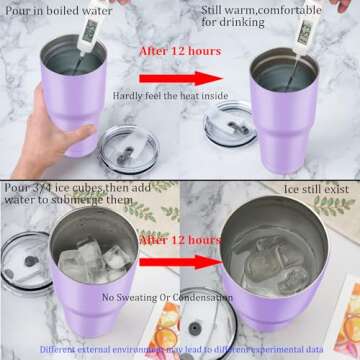 Durable 30 oz Insulated Tumbler with Straws - Navy Blue