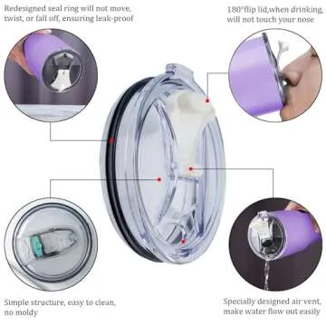 Durable 30 oz Insulated Tumbler with Straws - Navy Blue