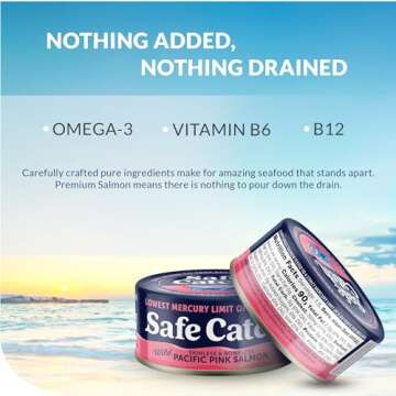 Safe Catch Wild Pink Salmon Canned Wild-Caught Skinless Boneless Salmon Fish Every Can Of Salmon Is Mercury Tested Kosher, 6-Pack Salmon Cans 5oz