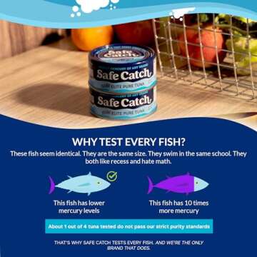 Safe Catch Wild Pink Salmon Canned Wild-Caught Skinless Boneless Salmon Fish Every Can Of Salmon Is Mercury Tested Kosher, 6-Pack Salmon Cans 5oz