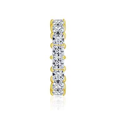 Elegant Gold-Plated Cubic Zirconia Eternity Band Ring