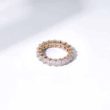 Elegant Gold-Plated Cubic Zirconia Eternity Band Ring