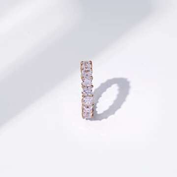 Elegant Gold-Plated Cubic Zirconia Eternity Band Ring