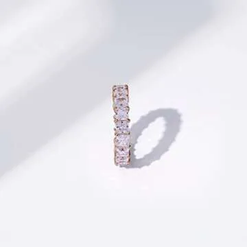 Elegant Gold-Plated Cubic Zirconia Eternity Band Ring