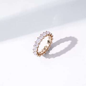 Elegant Gold-Plated Cubic Zirconia Eternity Band Ring