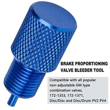 Brake Proportioning Valve Bleeder Tool, Valve Bleeding Tool Compatible with GM Combination Valves, PV2 PV4, Disc/Disc Disc/Drum 172-1353 172-1371 (Blue)