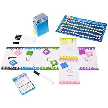 Mattel Games Wits & Wagers Board Game Family Edition for Kids and Adults with Dry Erase Boards, Markers & Question Cards
