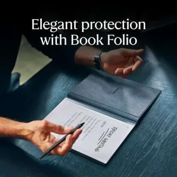 reMarkable 2 Bundle - Leather Folio | 10.3'' reMarkable 2 Paper Tablet, Marker Plus Pen with Built-in Eraser and Book Folio Case in Black Premium Leather