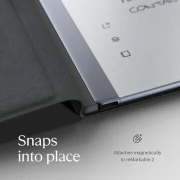 reMarkable 2 Bundle - Leather Folio | 10.3'' reMarkable 2 Paper Tablet, Marker Plus Pen with Built-in Eraser and Book Folio Case in Black Premium Leather