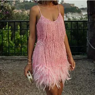 Elegant Tassels Sequin Fringe Dress for Women