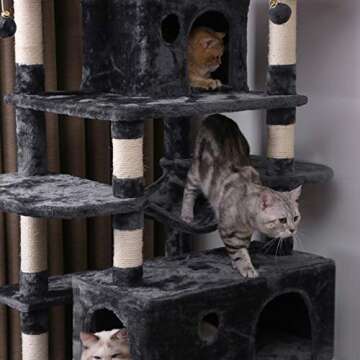 Buy BEWISHOME Large Cat Tree Condo for Indoor Cats