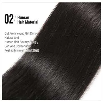 12A Straight Bundles Human Hair (22 24 26 28 Inches, Straight 4 Bundles) 100% Unprocessed Brazilian Virgin Straight Human Hair Bundles Natural Color Raw Hair