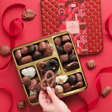 Chocolate Gift Basket, Food Gifts Arrangement Platter, Gourmet Snack Box, For Her, Wife, Spouse, Girlfriend, Romatic, Lover, Mom, Bonnie and Pop