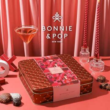 Chocolate Gift Basket, Food Gifts Arrangement Platter, Gourmet Snack Box, For Her, Wife, Spouse, Girlfriend, Romatic, Lover, Mom, Bonnie and Pop