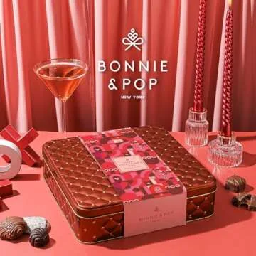 Chocolate Gift Basket, Food Gifts Arrangement Platter, Gourmet Snack Box, For Her, Wife, Spouse, Girlfriend, Romatic, Lover, Mom, Bonnie and Pop