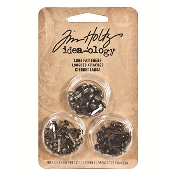 Tim Holtz Idea-ology Metal Long Fasteners, 99 per Pack, 7/16 Inches, Antique Finishes, TH92703