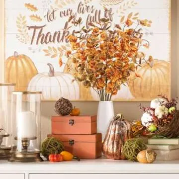 Lifelike obbsie 30" Fall Eucalyptus Stems for Home Decor