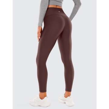 CRZ YOGA Womens Fleece Lined Soft Leggings 26.5" - Lounge Yoga Winter Warm Water Resistant High Wais...