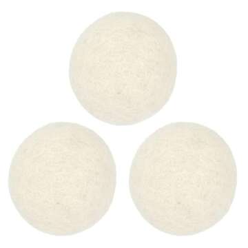 Molly's Suds Wool Dryer Balls (set of 3) - Natural Fabric Softener, Reduce Drying Time, Reusable, Chemical Free, Unscented