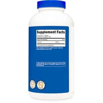 Nutricost L-Arginine 500mg - Essential Amino Acid Capsules