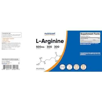 Nutricost L-Arginine 500mg - Essential Amino Acid Capsules