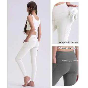 SKIDREAM Girl’s Athletic Leggings with Pockets in Style