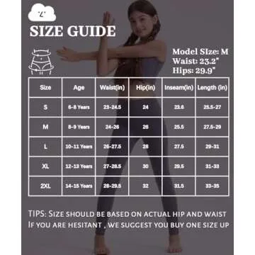 SKIDREAM Girl’s Athletic Leggings with Pockets in Style