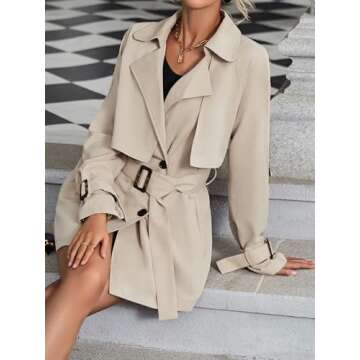 Floerns Women's Double Breasted Trench Coat for All Occasions
