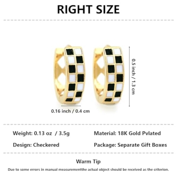 Stylish Checkered Design Earrings for Women - Hypoallergenic Fashion