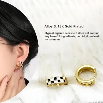 Stylish Checkered Design Earrings for Women - Hypoallergenic Fashion