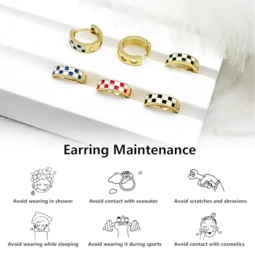 Stylish Checkered Design Earrings for Women - Hypoallergenic Fashion