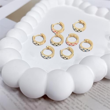 Stylish Checkered Design Earrings for Women - Hypoallergenic Fashion