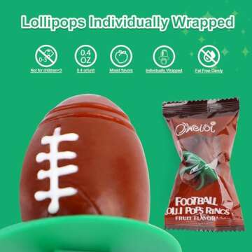 Football Ring Lollipops for Tailgates & Parties