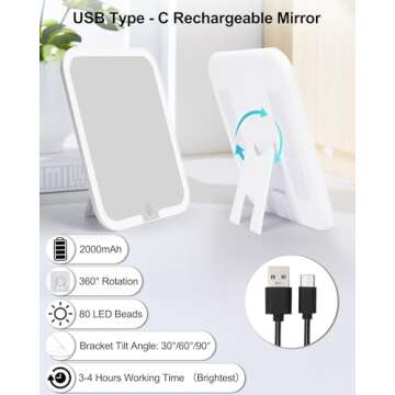 Chomeiu Makeup Bag with LED Mirror, Travel Makeup Case for Women and Makeup Artists Cosmetic Organizer Large Make Up Bags with Light Up Mirror, 3 Color Lights, Adjustable Dividers & Brush Holder, Pink